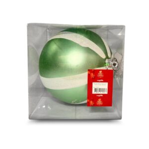 BOLA 15CM C/1UN VERDE MENT E BRC C/GLITT