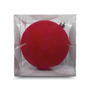 BOLA DE NATAL 20CM VELUDO VERMELHA