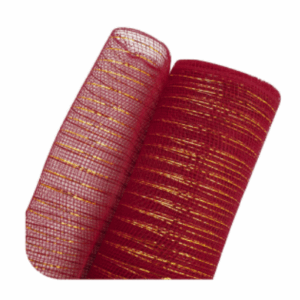 TELA 26CMX9,14M VERMELHA CFIO DOURADO