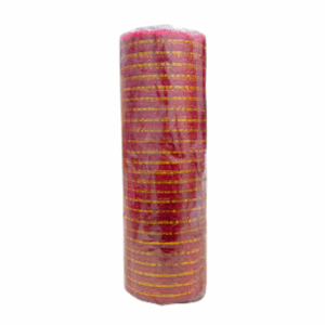 TELA 26CMX9,14M VERMELHA CFIO DOURADO