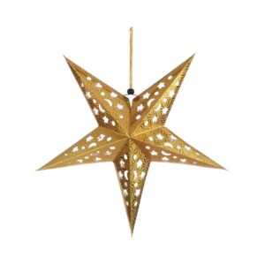 ESTRELA PAPEL VAZADA 90CM DOURADA