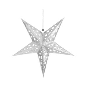 ESTRELA PAPEL VAZADA 45CM PRATA