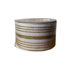 FITA ARAM 6,3CMX9,14M BCO CDOURADO GLIT