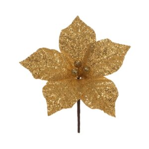 FLOR NATALINA 22CM DOURADA