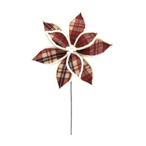 FLOR NATALINA 30X40CM XADREZ VERMELHA