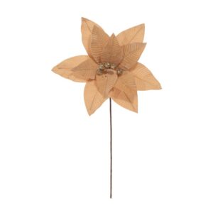 FLOR NATALINA 33CM CREME CDOURADO VELUD