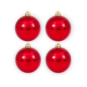 JG BOLA 10CM C/4PCS VERMELHA BRILHANTE