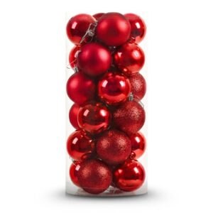 JG BOLA 8CM C/24PCS VERMELHA BRI/MAT/GLI