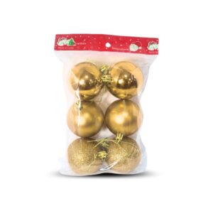 JG BOLA 5CM C/6PCS DOURADA BRI/MAT/GLI