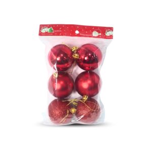 JG BOLA 5CM C/6PCS VERMELHA BRI/MAT/GLI